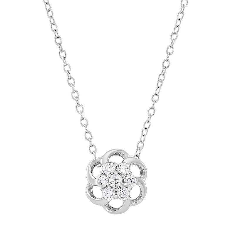 Grown With Love Sterling Silver 1/3 Carat T.W. Lab-Grown Diamond Pendant N