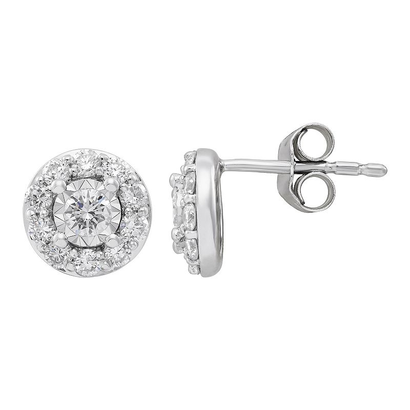 Grown With Love Sterling Silver 1/2 Carat T.W. Lab-Grown Diamond Stud Earri