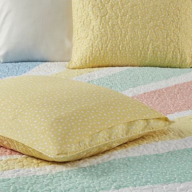 Urban Habitat Kids Jessie Rainbow Sunburst Reversible Cotton Quilt Set with Shams and Decorative Pillows