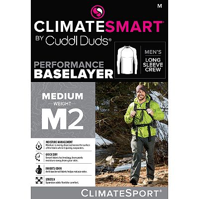 Men s Climatesmart by Cuddl Duds Midweight ClimateSport Performance Base Layer Crew Top