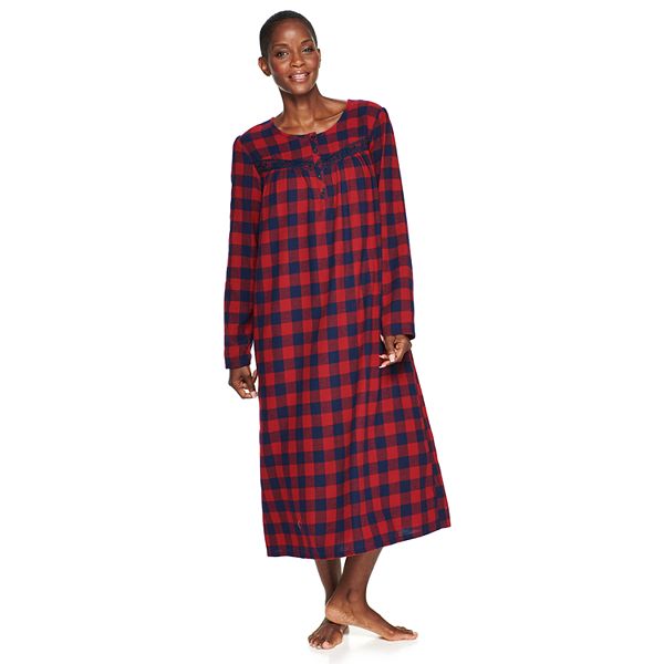 Women's Croft & Barrow® Long Sleeve Long Flannel Nightgown