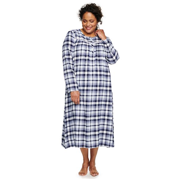 Plus Size Croft & Barrow® Long Sleeve Long Flannel Nightgown