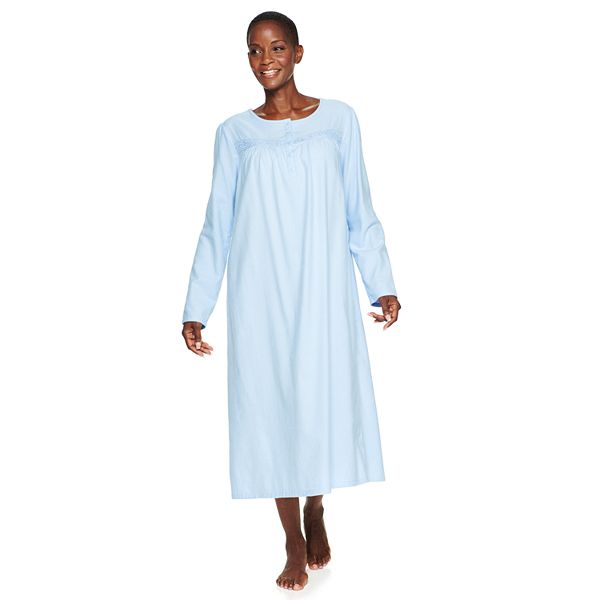 Petite Croft & Barrow® Long Sleeve Long Flannel Nightgown