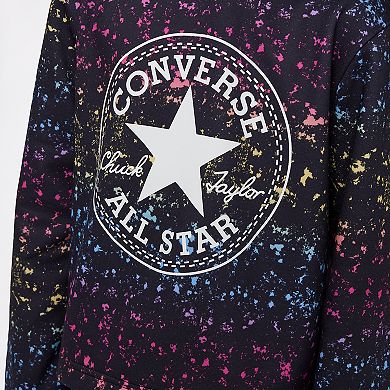 Girls 7-16 Converse Chuck Patch Splatter Print Lightweight Cropped Hoodie