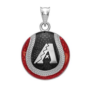 LogoArt Sterling Silver Arizona Diamondbacks Enameled Baseball Pendant