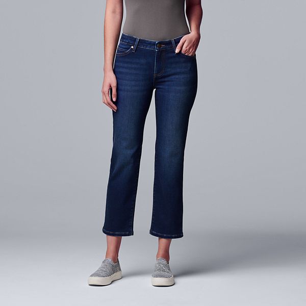 Women's Simply Vera Vera Wang High Rise Straight Leg Crop Jeans