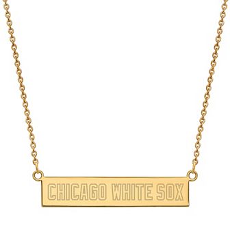 LogoArt Sterling Silver Chicago White Sox Extra Small Bar Necklace