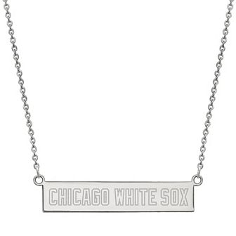 LogoArt Sterling Silver Chicago White Sox Extra Small Bar Necklace