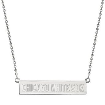LogoArt Sterling Silver Chicago White Sox Extra Small Bar Necklace