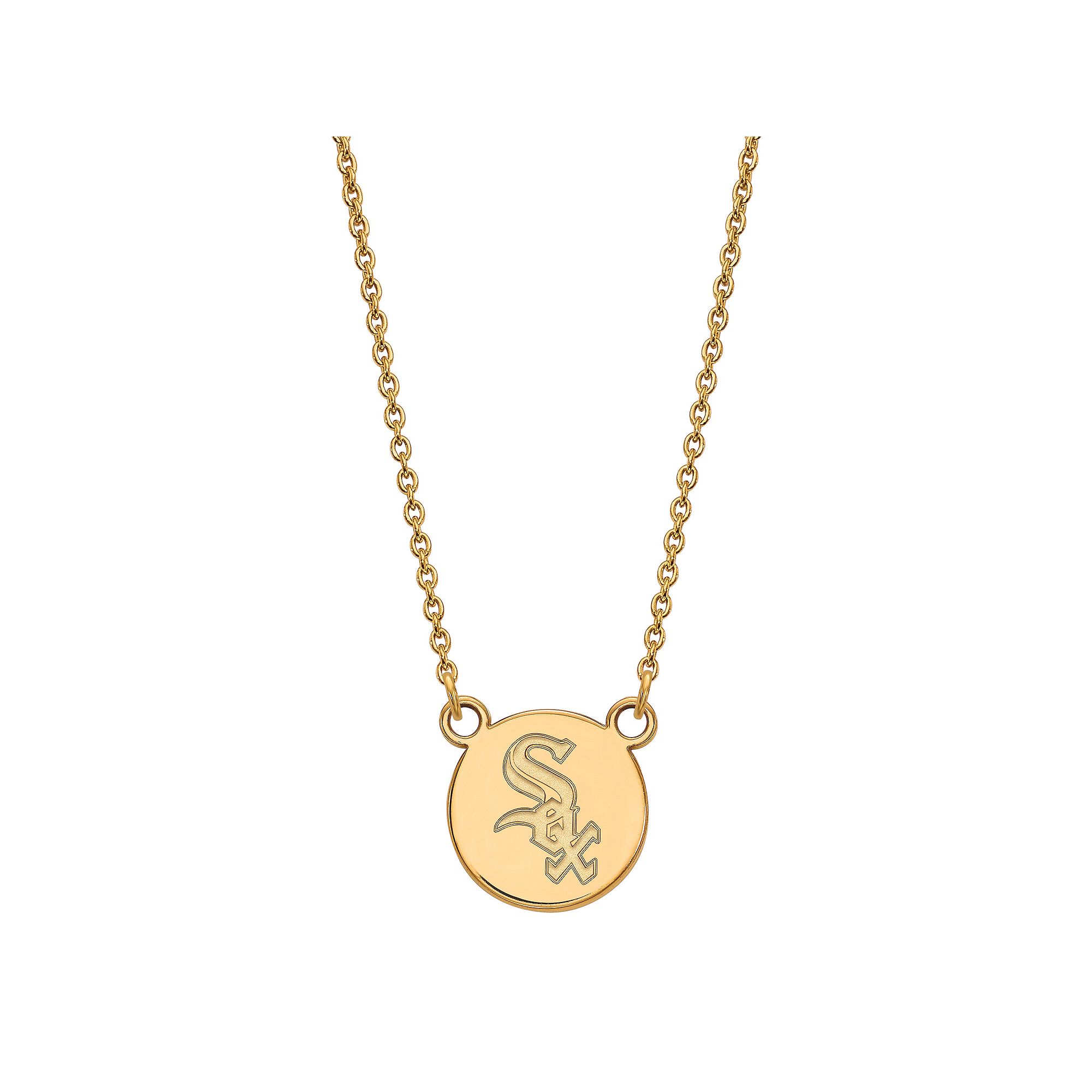LogoArt Sterling Silver Chicago White Sox Extra Small Disc Necklace, Women