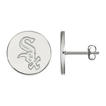 LogoArt Sterling Silver Chicago White Sox Extra Small Disc Stud Earrings