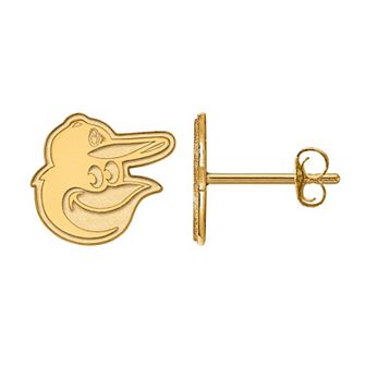 LogoArt 10k Gold Baltimore Orioles Extra Small Stud Earrings