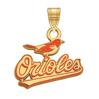 LogoArt Sterling Silver Baltimore Orioles Enamel Pendant