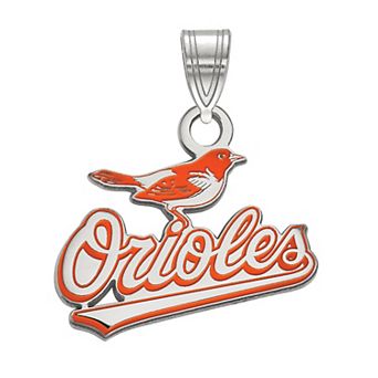 LogoArt Sterling Silver Baltimore Orioles Enamel Pendant