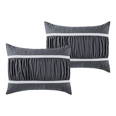 VCNY Home Trisha Ruched Stripes Comforter Set with Shams
