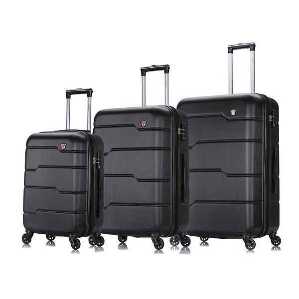 Dukap Rodez 3-Piece Hardside Spinner Luggage Set - Black