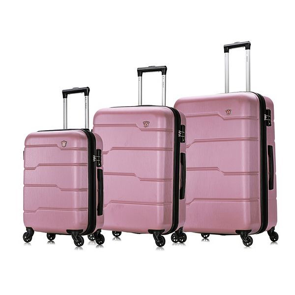 DUKAP Rodez Lightweight 3pc Hardside Checked Luggage Set - Rose Gold