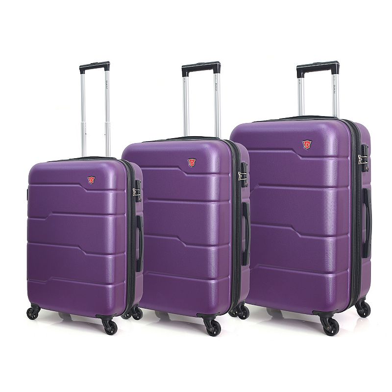 Dukap Rodez 3-Piece Hardside Spinner Luggage Set, Purple