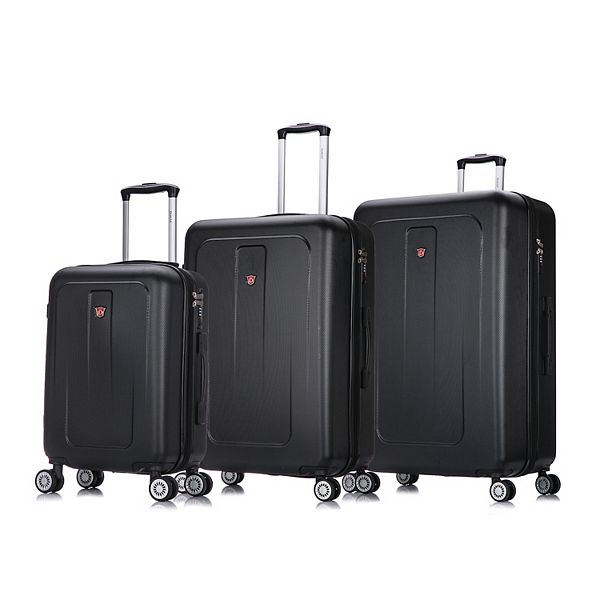 Dukap Crypto 3-Piece Hardside Spinner Luggage Set - Black