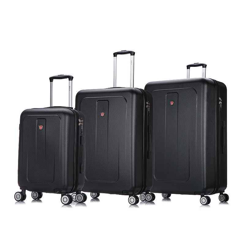 Dukap Crypto 3-Piece Hardside Spinner Luggage Set, Black