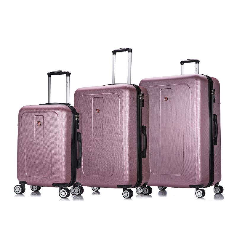Dukap Crypto 3-Piece Hardside Spinner Luggage Set, Pink