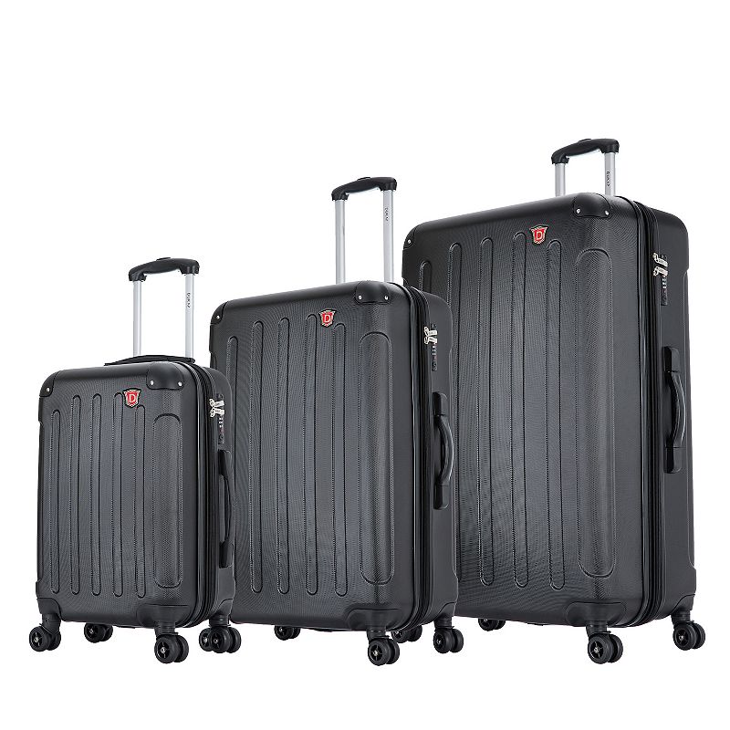 Dukap Intely 3-Piece Hardside Spinner Luggage Set, Black