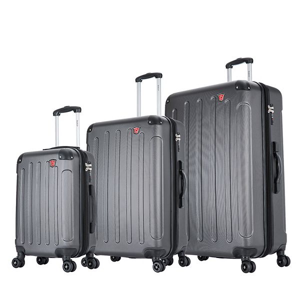 DUKAP Intely Smart 3pc Hardside Checked Luggage Set with Integrated Weight Scale and USB Port - Gray