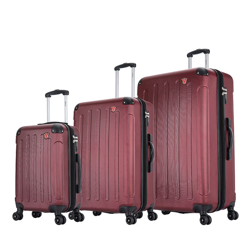 Dukap Intely 3-Piece Hardside Spinner Luggage Set, Dark Red