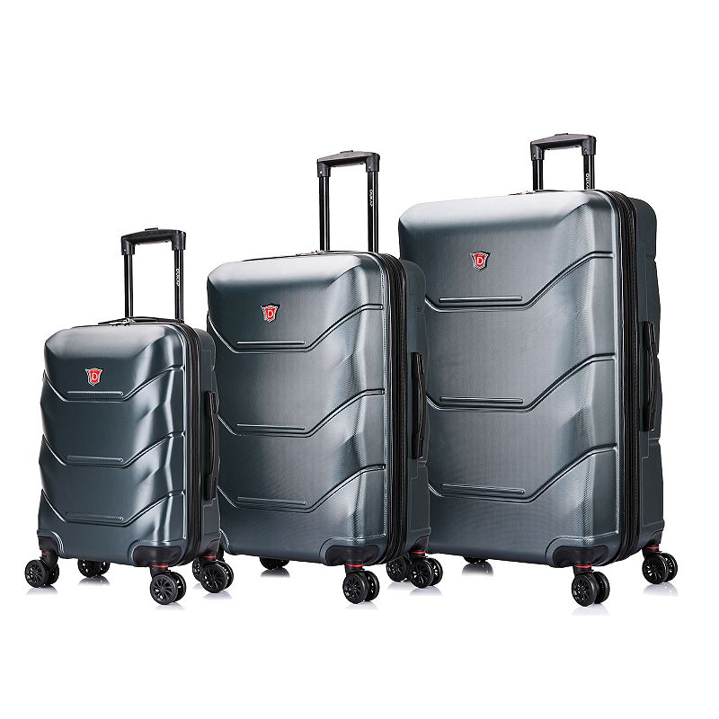 Dukap Zonix 3-Piece Hardside Spinner Luggage Set, Green