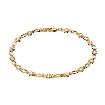 Kristen Kesho Sterling Silver Lab-Created White Sapphire Tennis Bracelet