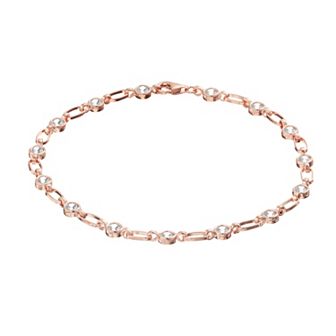 Kristen Kesho Sterling Silver Lab-Created White Sapphire Tennis Bracelet