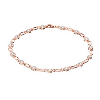 Kristen Kesho Sterling Silver Lab-Created White Sapphire Tennis Bracelet
