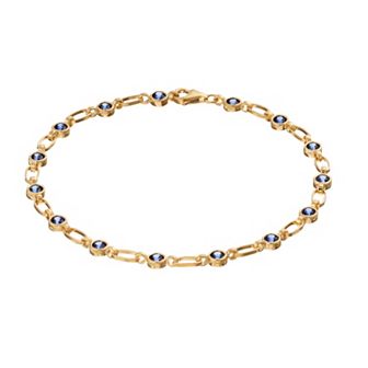 Kristen Kesho Sterling Silver Lab-Created Sapphire Tennis Bracelet