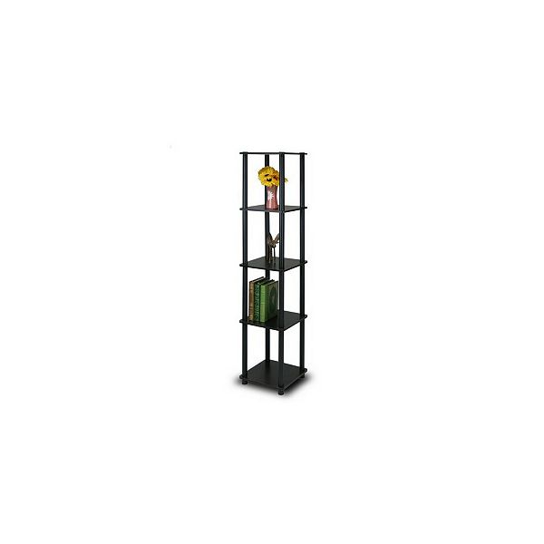 Furinno Turn-N-Tube 5 Tier Corner Shelf Espresso/Black 