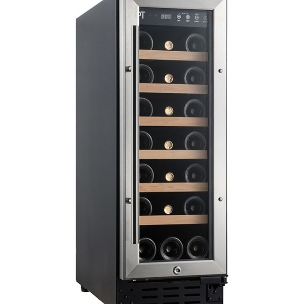 Sunpentown WC2193W 21 Bottles Wine Cooler with Wooden Shelf Black