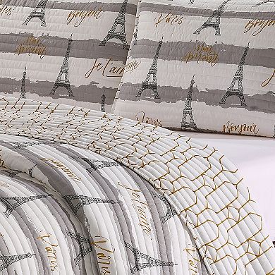 Bonjour Paris Quilt Set with Shams