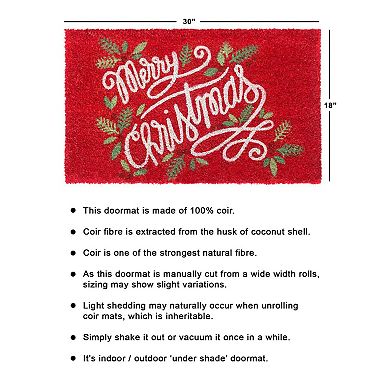 RugSmith Berry Merry Christmas Doormat - 18'' x 30''