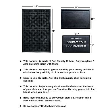 RugSmith Sanitizer Doormat - 24'' x 36''