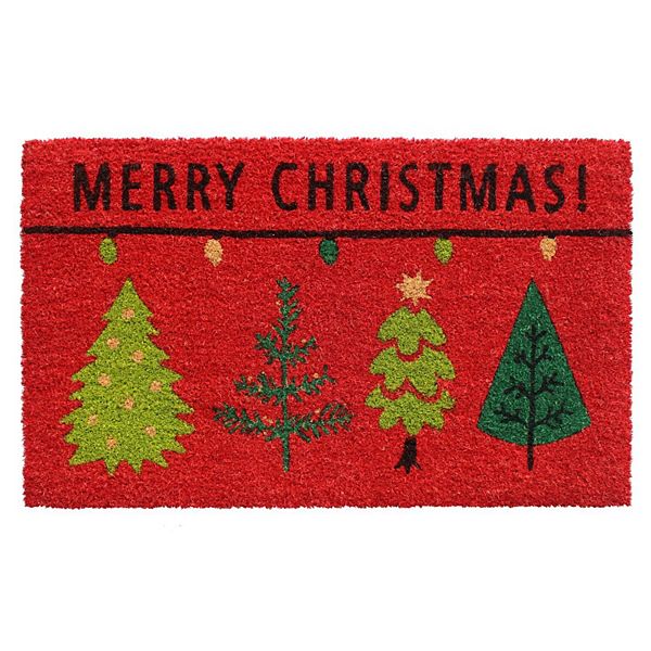 RugSmith Merry Xmas Tree Doormat 18'' x 30''