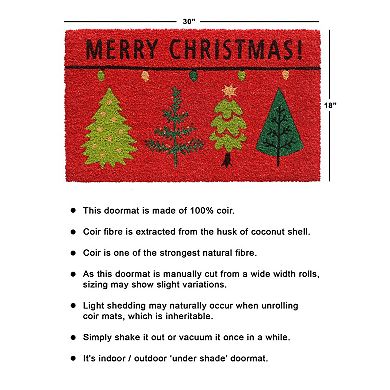 RugSmith Merry Xmas Tree Doormat - 18'' x 30''