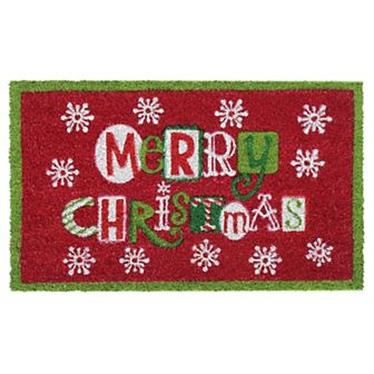 RugSmith Flakes Merry Christmas Doormat - 18'' x 30''