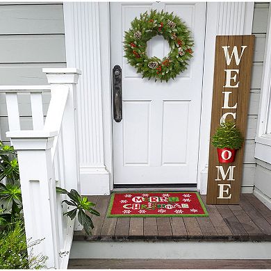 RugSmith Flakes Merry Christmas Doormat - 18'' x 30''