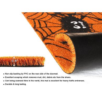 RugSmith Happy Halloween Spider Web Doormat - 18'' x 30''