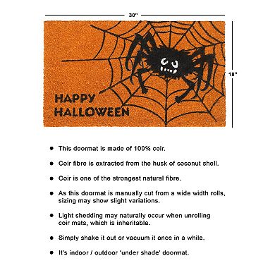 RugSmith Happy Halloween Spider Web Doormat - 18'' x 30''