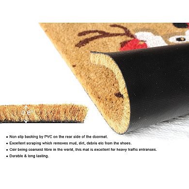 RugSmith Happy Holidays Reindeer Doormat - 18'' x 30''
