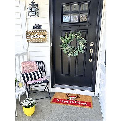 RugSmith Happy Holidays Reindeer Doormat - 18'' x 30''