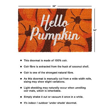 RugSmith Hello Pumpkin Doormat - 18'' x 30''