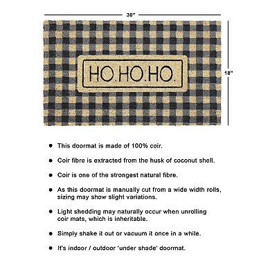 RugSmith Ho Ho Ho Plaids Doormat - 18'' x 30''