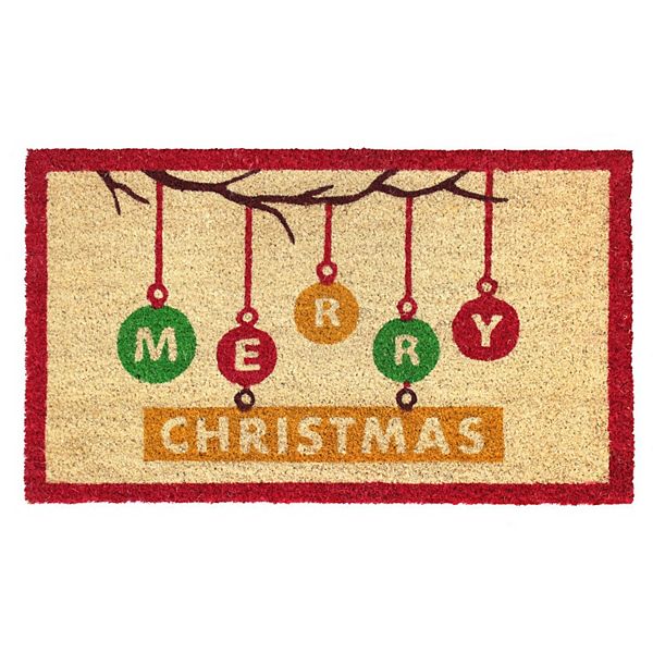 RugSmith Ornaments Merry Christmas Doormat 18'' x 30''