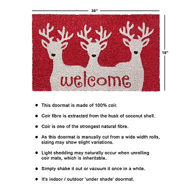 RugSmith Reindeer Welcome Doormat - 18'' x 30''